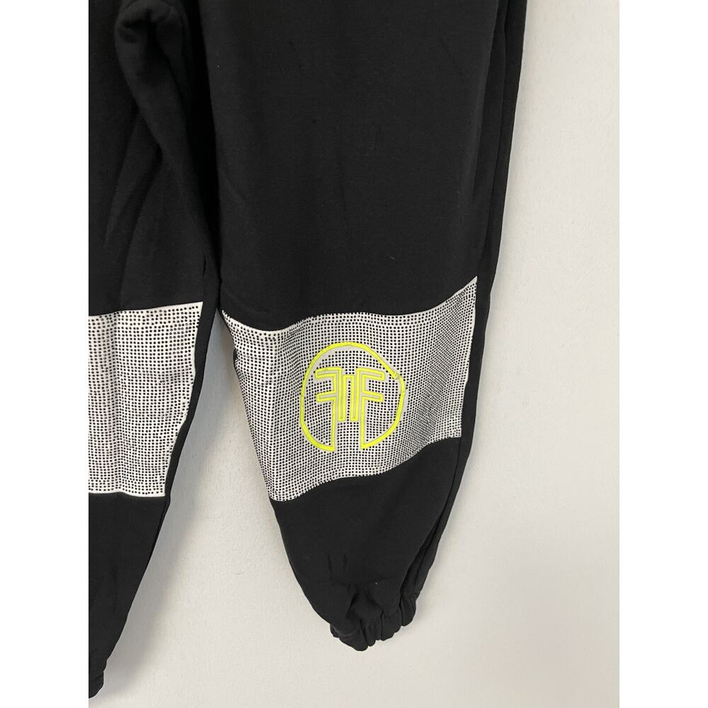 Finch LA Los Angeles Sweatpants Mens Medium Trackpants Black Beaded N151 - Picture 3 of 5